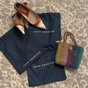 Good American Denim Drawstring Bags